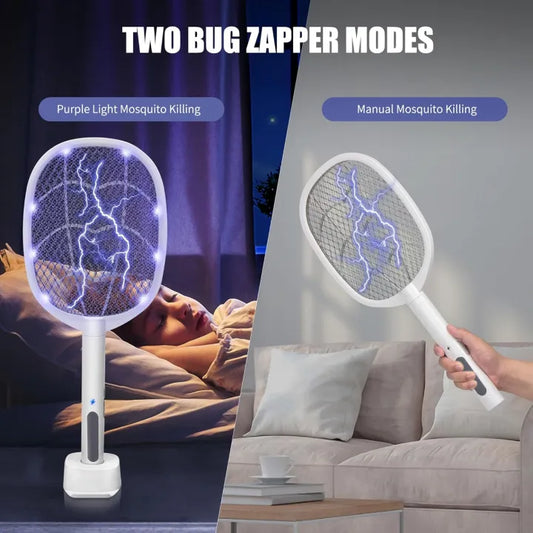 SP Dealz 2-in-1 Electric Mosquito Racket Bat – Foldable Bug Zapper with UV Lamp, USB Rechargeable & Long-Lasting Lithium Battery