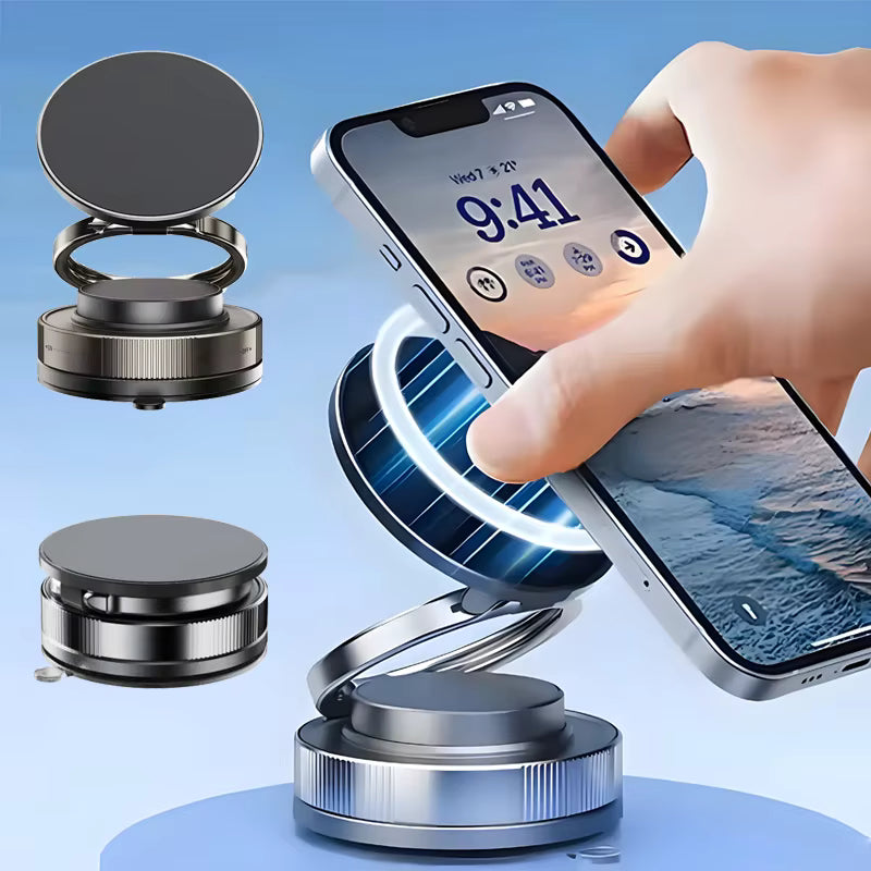 Magnetic Phone Holder for Car – 360° Rotatable Foldable & Adjustable Magnetic Car Mount with Suction Cup