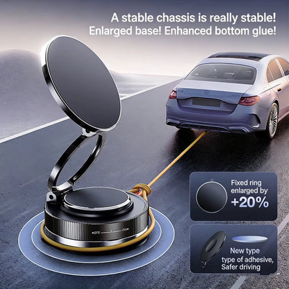 Magnetic Phone Holder for Car – 360° Rotatable Foldable & Adjustable Magnetic Car Mount with Suction Cup