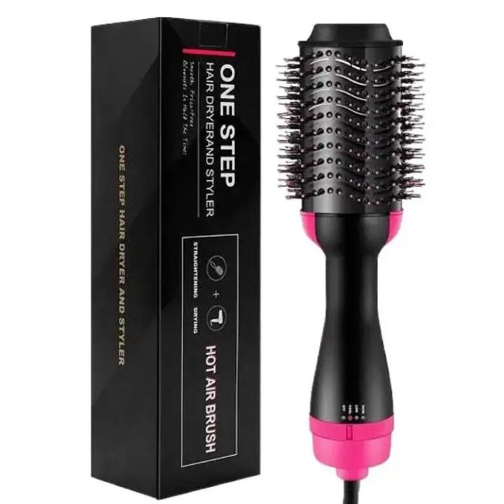 Hot Air Brush One Step Hair Dryer & Volumizer Hair Dryer Brush Negative Ion Generator For Straightening & Curling Hot Air Paddle